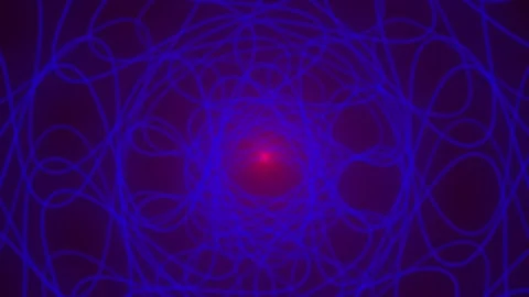 Rotation Magic Neon Lines Stock Footage 256090133