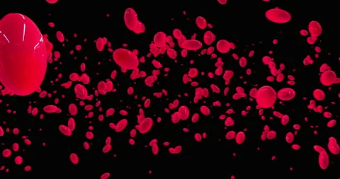 Rotation of many red oval moving capsules in black space, zoom in. Concept of 動画素材 270046746
