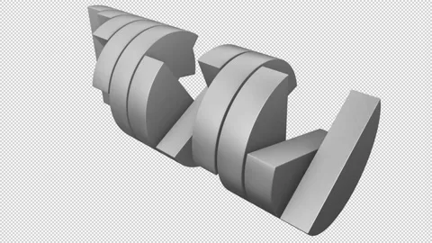 Rotation of metal parts. Seamless loop. Alpha channel Stock Footage 166492728