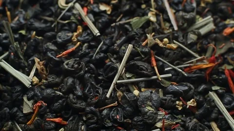 Rotation Of The Mixture Of Green Tea With Melissa Stock Footage 72188698