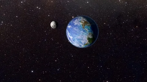 Rotation of the Moon around the Earth Video stock 279056060