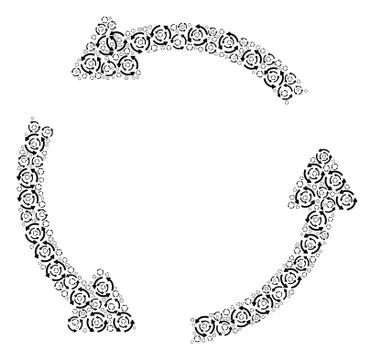 Rotation Motion Vector Composition of Self Fractal Items Illustrazione stock