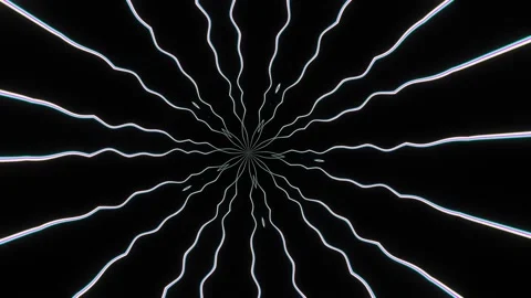 Rotation of neon light rays VJ Loop Stock Footage 200832410