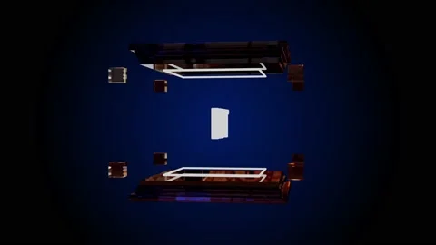 Rotation NFT Sign In Transparent Cube. NFT Metaverse Concept. 4K Stock Footage 194532128
