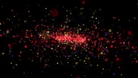 The rotation of the particles of different colors Stockbeeldmateriaal 82500781