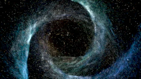 Rotation particles with wavy pattern, magical galaxy, 3d rendering. Stock Footage 149949687