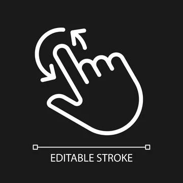 Rotation pixel perfect white linear icon for dark theme Stock Illustration
