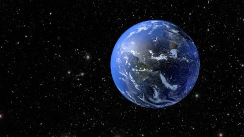 The rotation of the planet Earth. 3D rendering 스톡 일러스트
