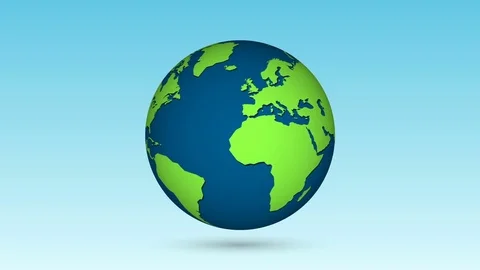 Rotation planet.  Earth globe. World map design. Global sphere planet. Stock Footage 78020689
