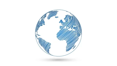 Rotation planet.  Earth globe. World map design. Global sphere planet. Stock Footage 78020762