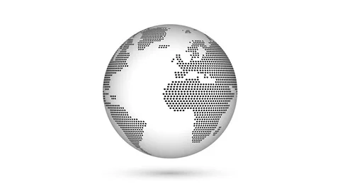 Rotation planet.  Earth globe. World map design. Global sphere planet. Видео 78021478