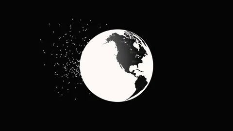Rotation planet. Earth globe. World map design. Video stock 163874460