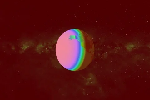 Rotation planet. Global sphere planet. Realistic Earth Rotating on the color. Stock Footage 164549232