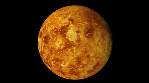 Rotation of the planet Venus, computer generated. 3d rendering of realistic Stock-Illustration