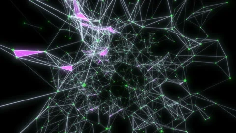 Rotation of the plexus structure on a dark background. Abstract representation Stock Footage 115324432