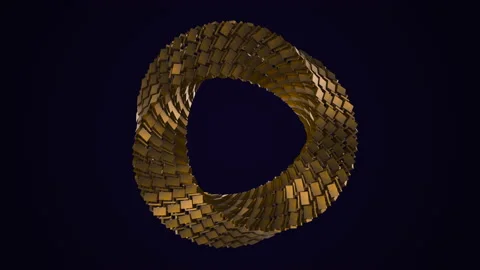 Rotation of rectangular particles looped by reflections on a black background, A Stock-Footage 211842148