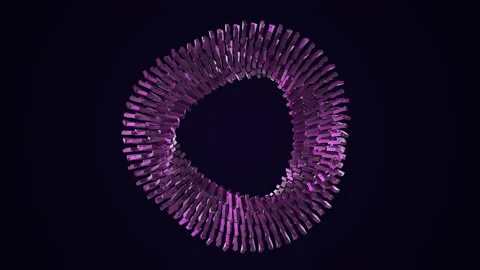 Rotation of rectangular particles looped by reflections on a black background, A Stock Footage 214892045