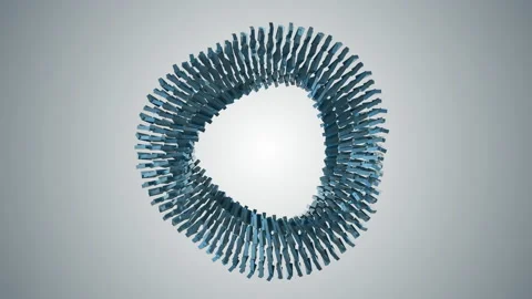 Rotation of rectangular particles looped by reflections on a black background, A Stock Footage 222707186