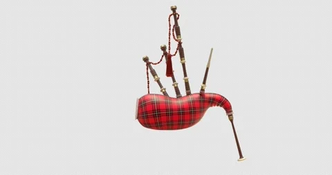 Rotation of red bagpipe Stock Footage 297598344