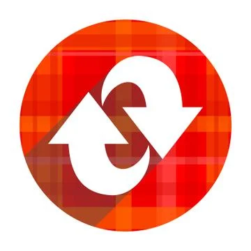 Rotation red flat icon isolated. Stock-Illustration