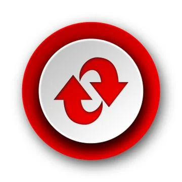 Rotation red modern web icon on white background. Illustration