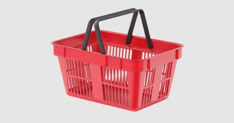 Rotation of red shopping basket Vídeos de archivo 296538725