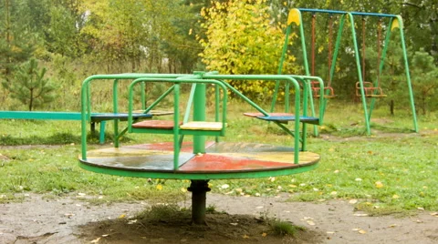 Rotation of a roundabout, swing on background Video stock 45178500