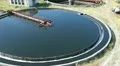 Rotation of scraper of huge circular sedimentation tank HD Footage