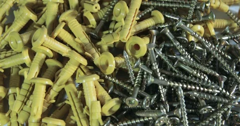 The rotation of the screws and dowels Stock-Footage 105577950