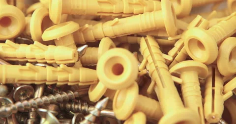 The rotation of the screws and dowels Stock Footage 105771436