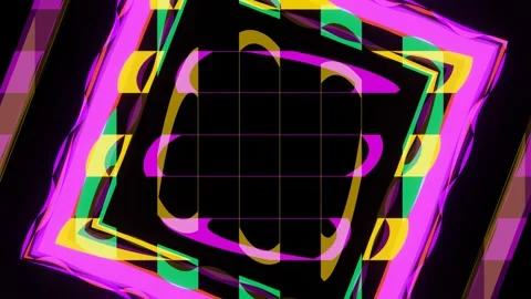 Rotation of a shimmering multicolored abstract square. Video stock 194359890