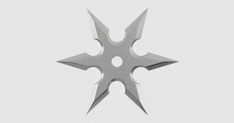 Rotation of shuriken (throwing star), traditional japanese ninja cold weapon 動画素材 302741653