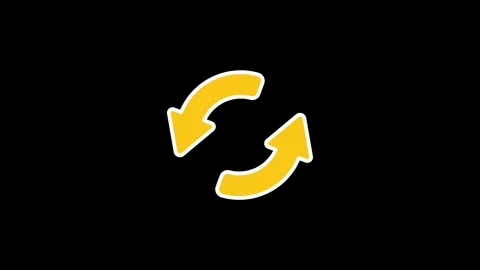 Rotation sign or turn-left sign. Yellow rotating arrow. Stock Footage 342132254