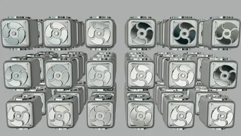 Rotation of Silver Cubes, Shapes, Elite Background, Exclusive, Reflection Stock Footage 272295120