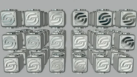 Rotation of Silver Cubes, Shapes, Exclusive, Reflection, Elite Background Stock Footage 272295019