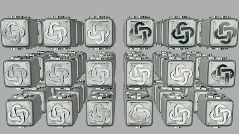 Rotation of Silver Cubes, Shapes, Reflection, Exclusive, Elite Background Stock Footage 272294917