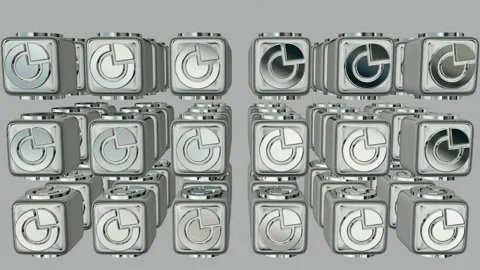 Rotation of Silver Cubes, Shapes, Reflection, Elite Background, Exclusive Stock Footage 272294988