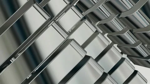 Rotation of Silver Figures, Background, Exclusive, Reflection, Shapes Stock Footage 272177128