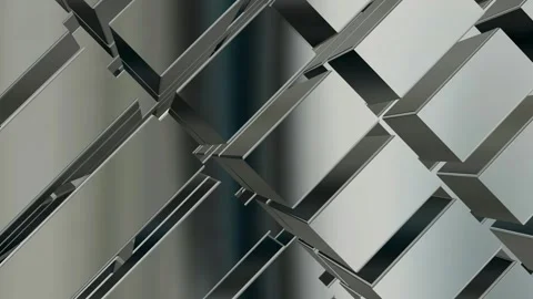 Rotation of Silver Figures, Background, Reflection, Exclusive, Shapes Stock Footage 272177063