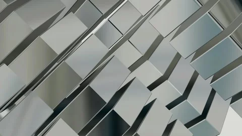 Rotation of Silver Figures, Background, Reflection, Shapes, Exclusive Stock Footage 272177099