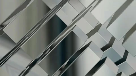 Rotation of Silver Figures, Exclusive, Shapes, Reflection, Background Stock Footage 272176934