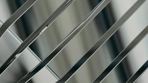 Rotation of Silver Figures, Exclusive, Shapes, Background, Reflection Stock Footage 272177057