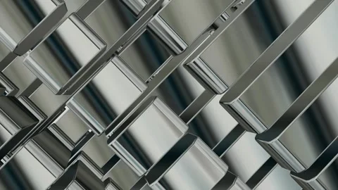 Rotation of Silver Figures, Reflection, Background, Exclusive, Shapes Stock Footage 272176887