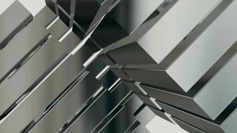 Rotation of Silver Figures, Reflection, Exclusive, Background, Shapes Stock Footage 272176760