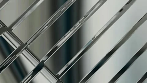 Rotation of Silver Figures, Reflection, Shapes, Exclusive, Background Stock Footage 272176749