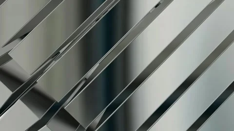 Rotation of Silver Figures, Reflection, Shapes, Background, Exclusive Stock Footage 272176756