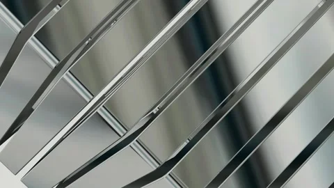 Rotation of Silver Figures, Shapes, Background, Reflection, Exclusive Stock Footage 272176646