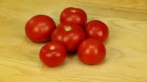 Rotation of six tomatoes Stock Footage 45740307