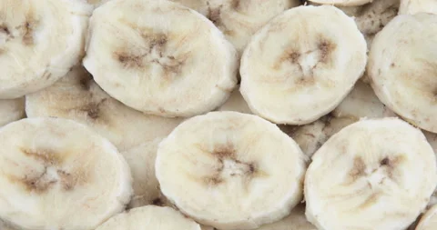 Rotation of the sliced bananas Stock Footage 116229168
