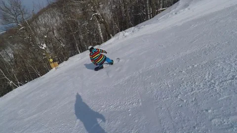 Rotation On A Snowboard Stock Footage 99139931